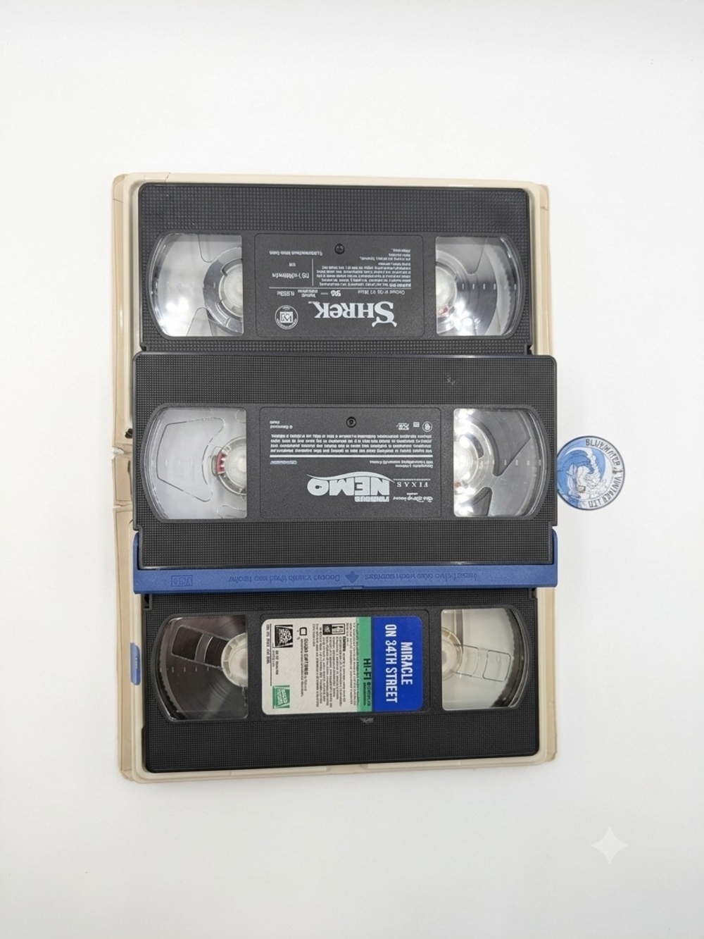 3 VHS Tape Bundle - Finding Nemo (Blue Tape), Shrek & Miracle on 34th Street